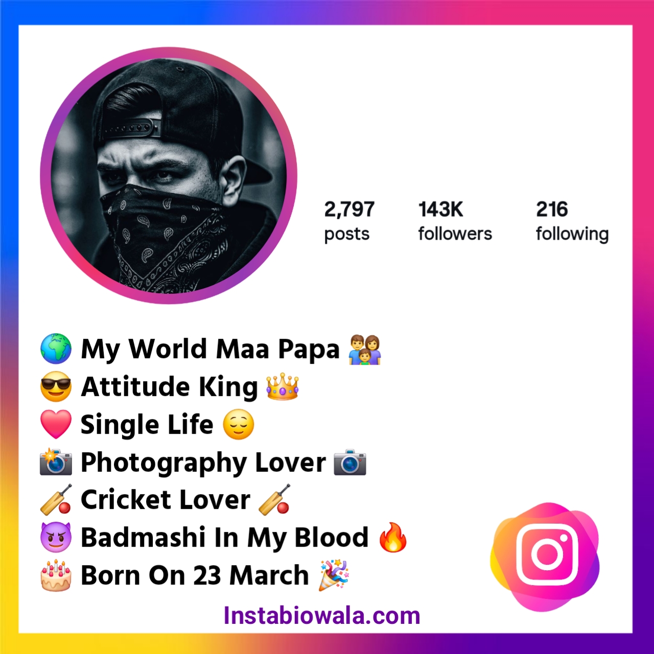 Badmashi Bio For Instagram