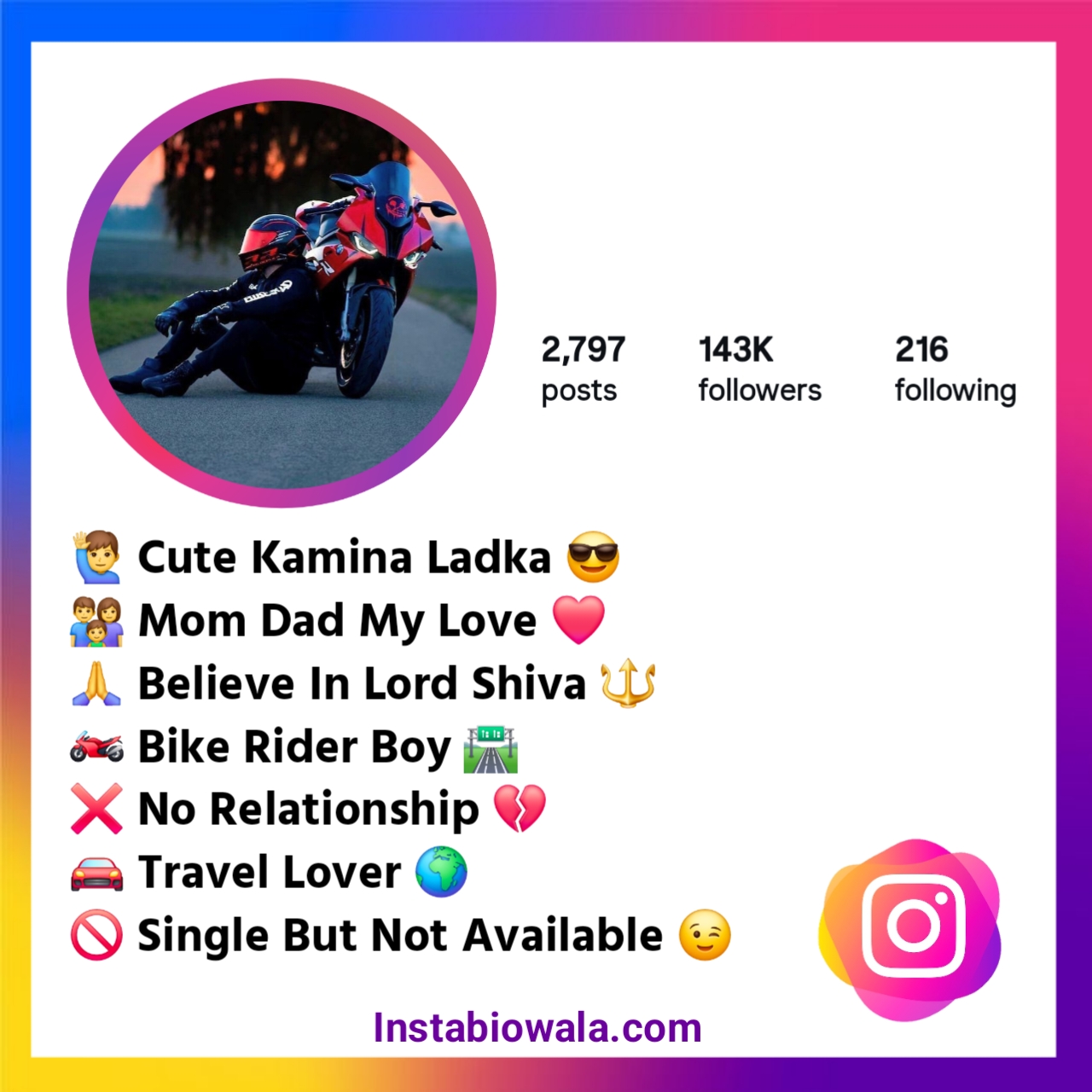 Bike Lover Bio For Instagram