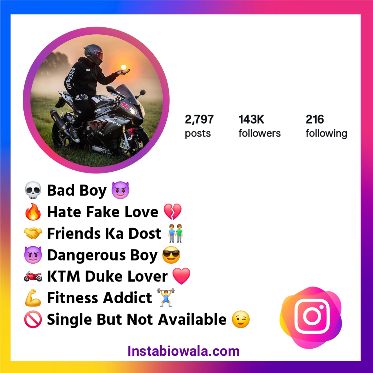 Instagram Bio For Bike Riders