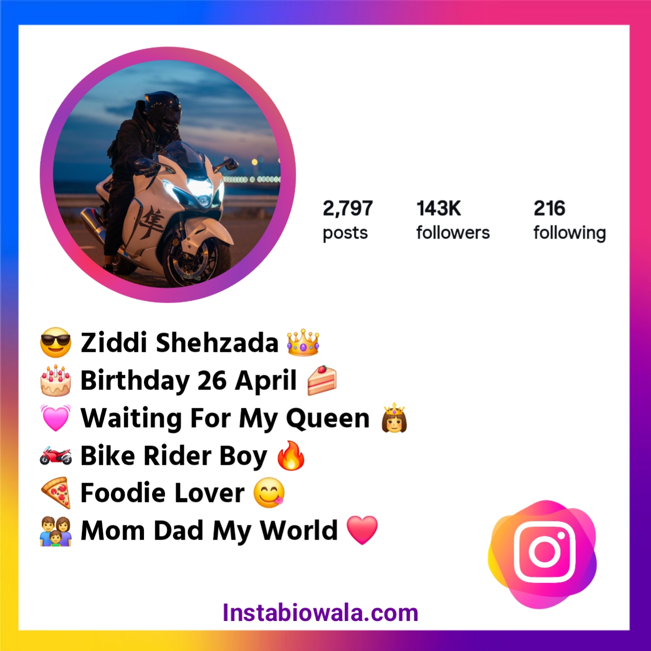 Bike Rider Bio For Instagram