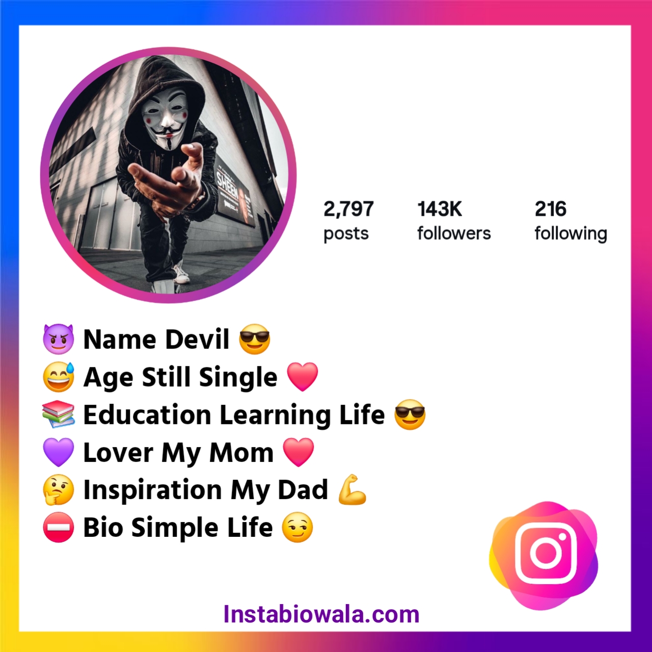 Devil Bio For Instagram For Boy