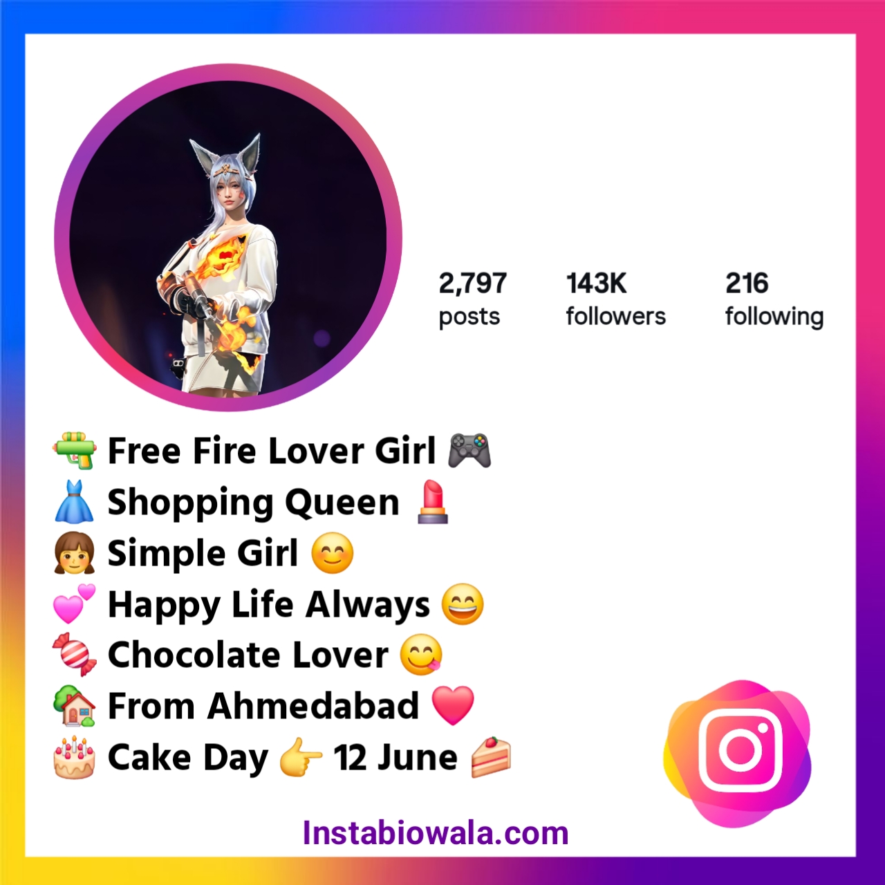 Free Fire Bio For Instagram For Girl