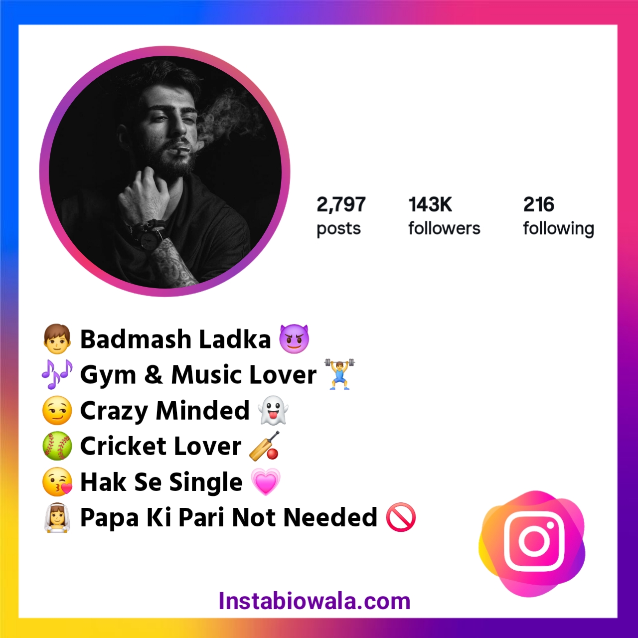 Gangster Bio For Instagram For Boy Attitude