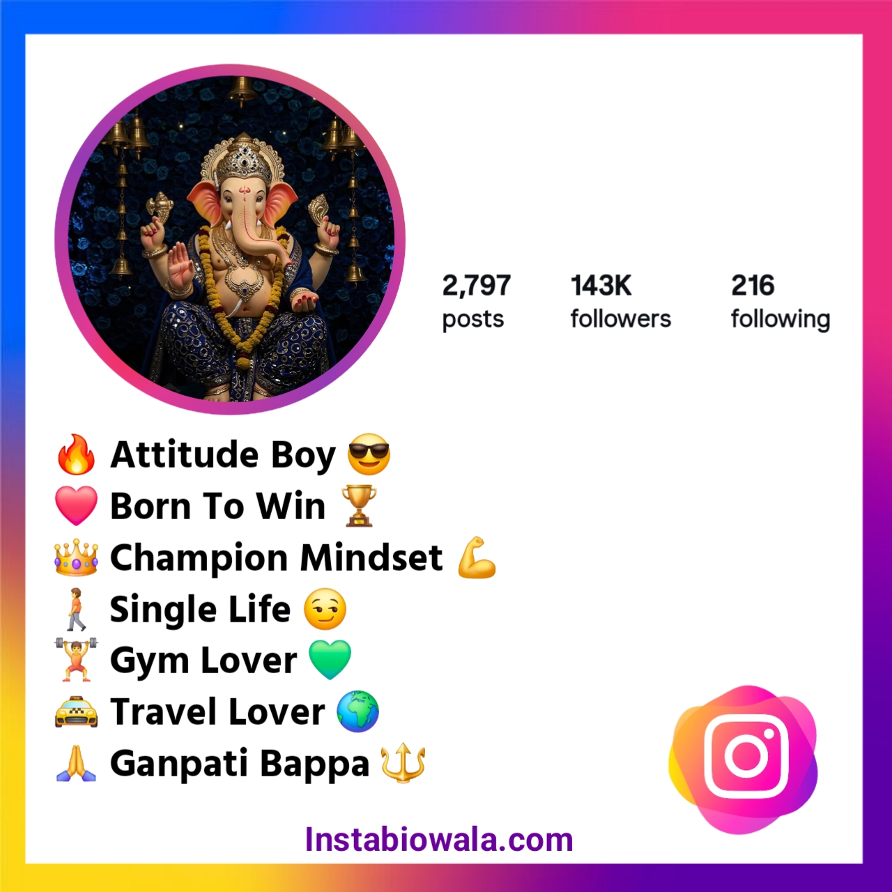 Bappa Morya Instagram Bio