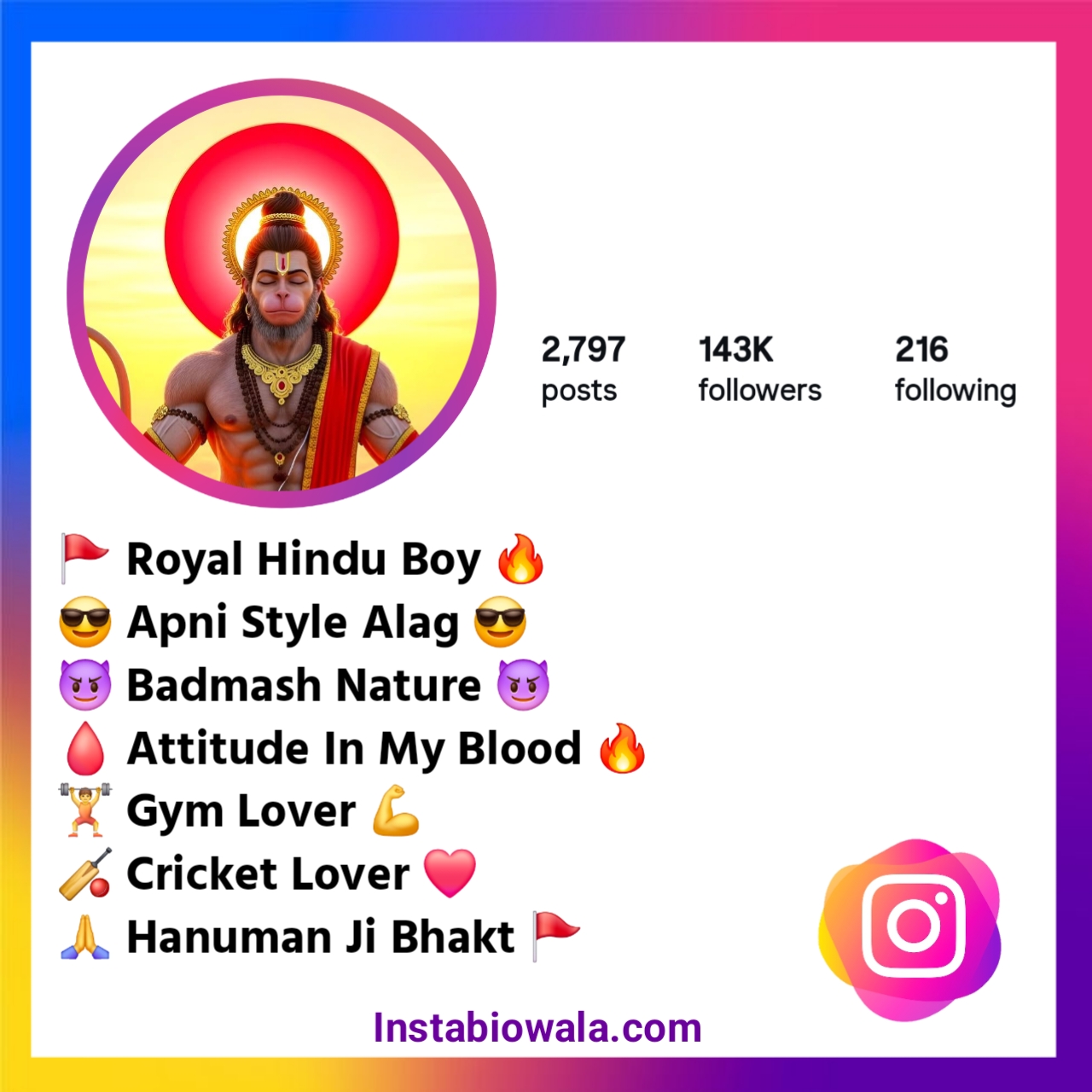 Instagram Bio For Hanuman Ji Bhakt