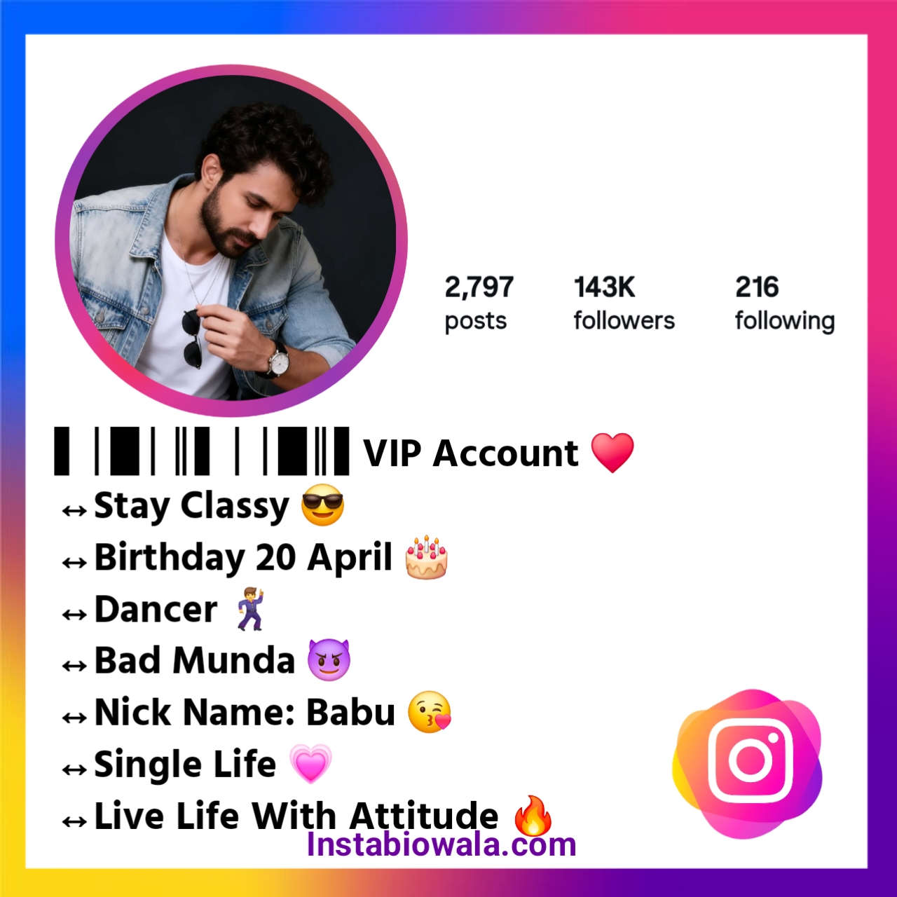 Instagram VIP Bio For Boys