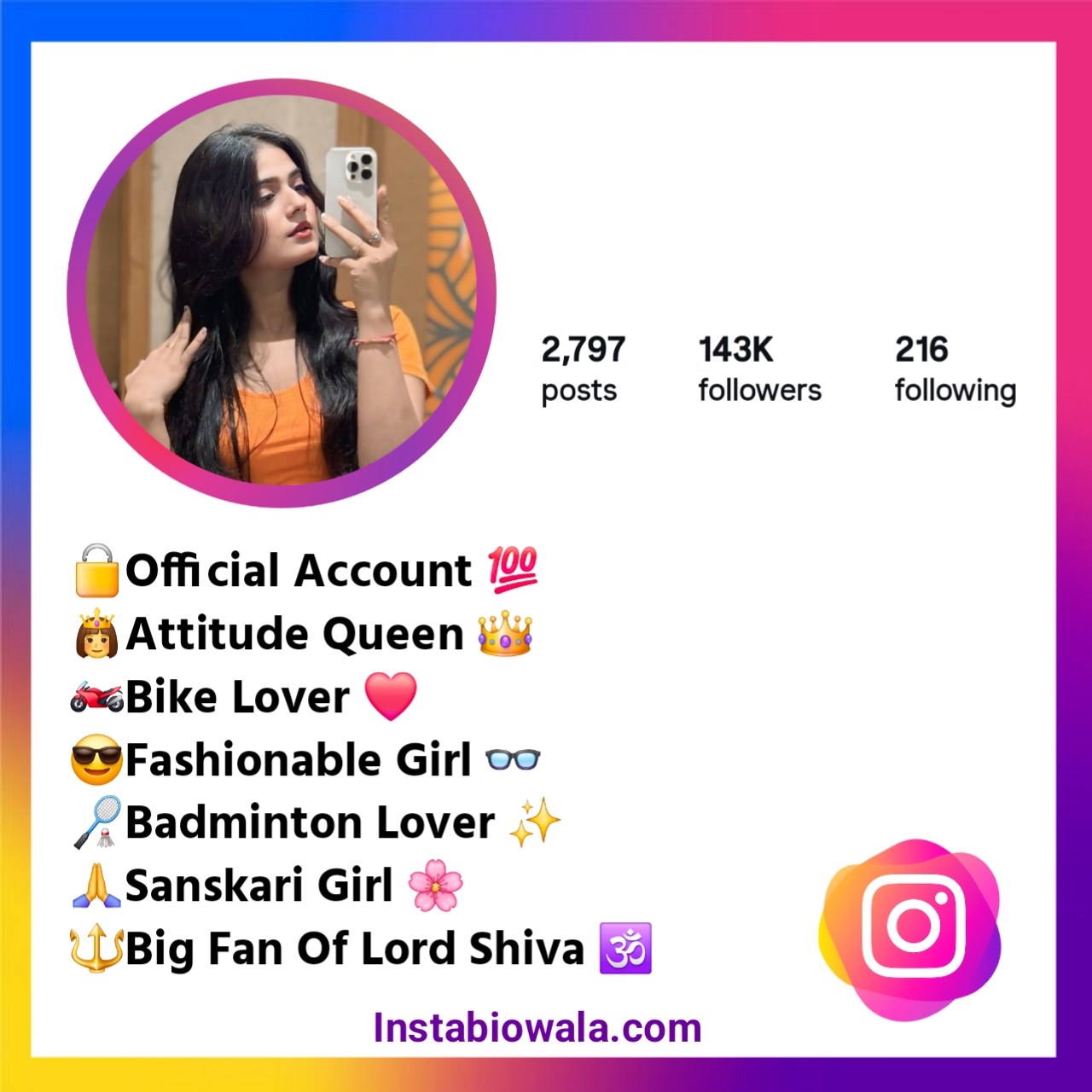 Attitude Bio For Instagram For Girls