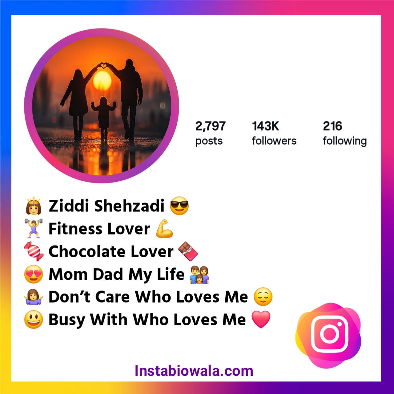 Instagram Bio For Girls Mom Dad