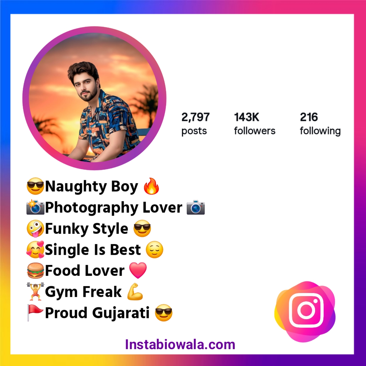 Instagram Bio in Gujarati For Boy