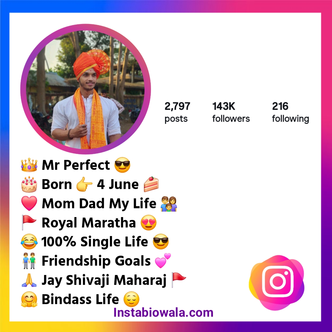 Instagram Bio in Marathi For Boy