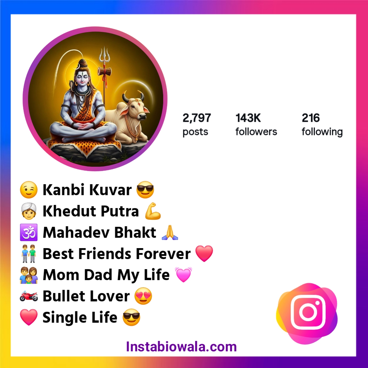 Mahakal Bio For Instagram For Boy