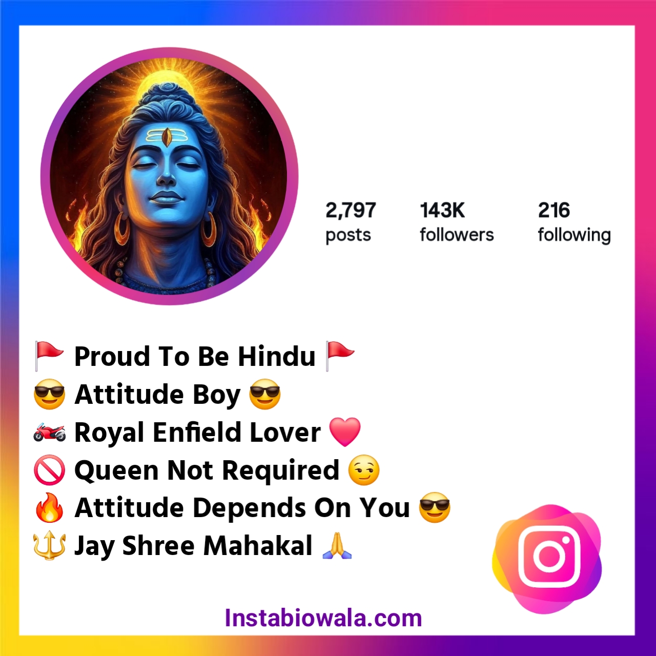 Instagram Bio Mahakal Bhakt