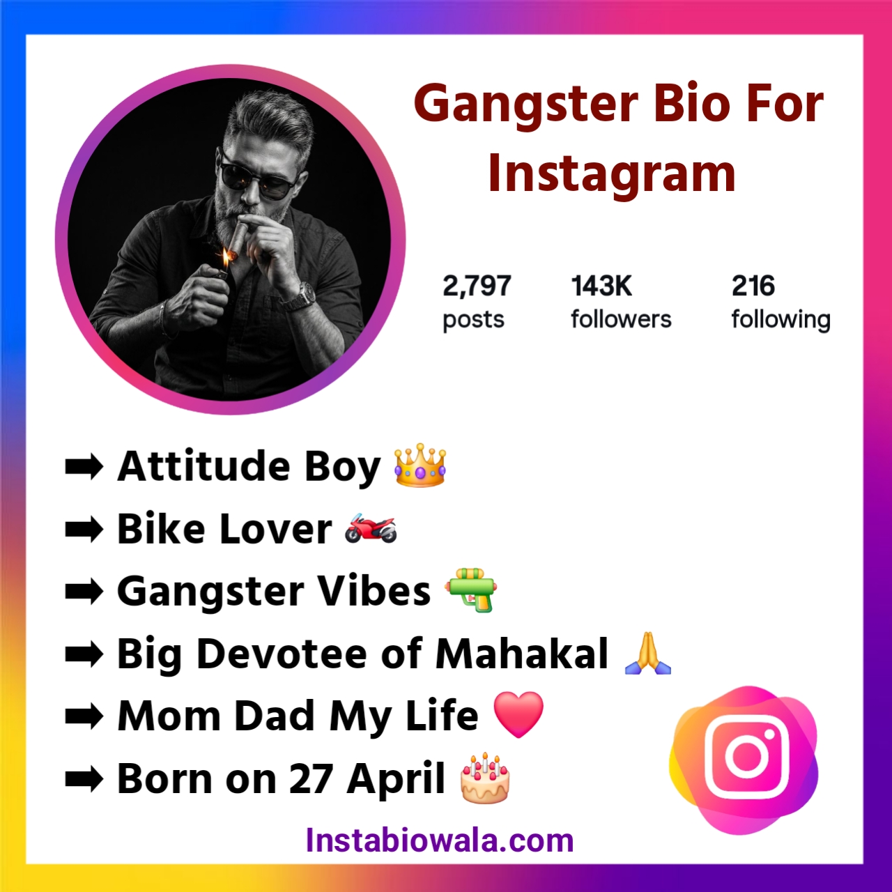 Gangster Bio For Instagram