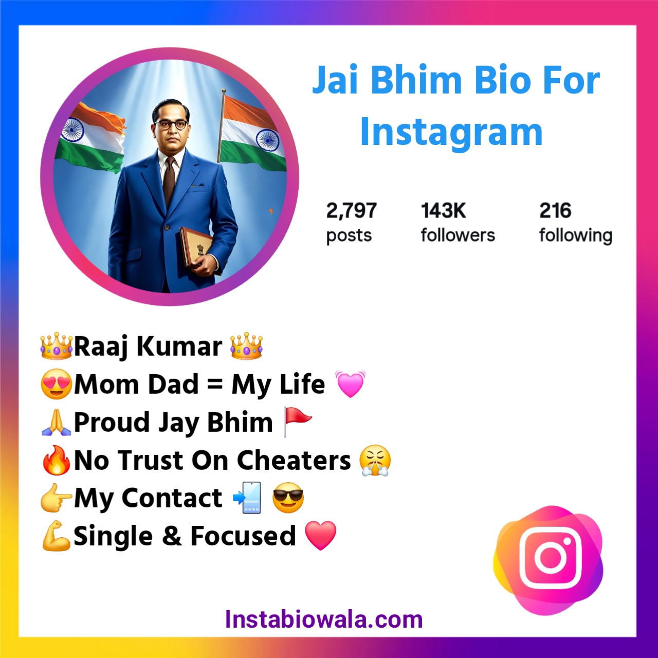 Jai Bhim Bio For Instagram